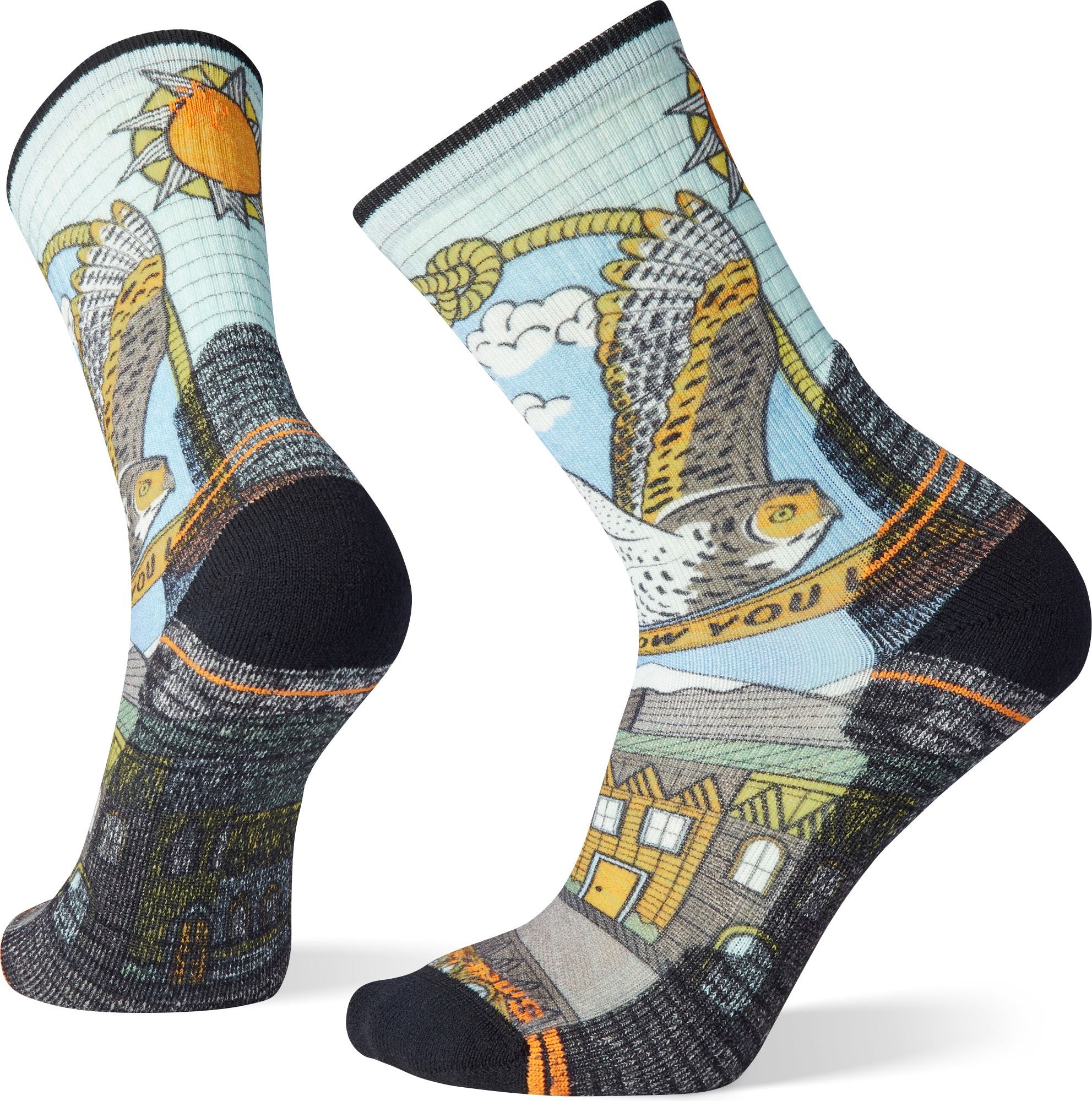 M Hike Light Cushion Print Crew Charcoal - Image 2
