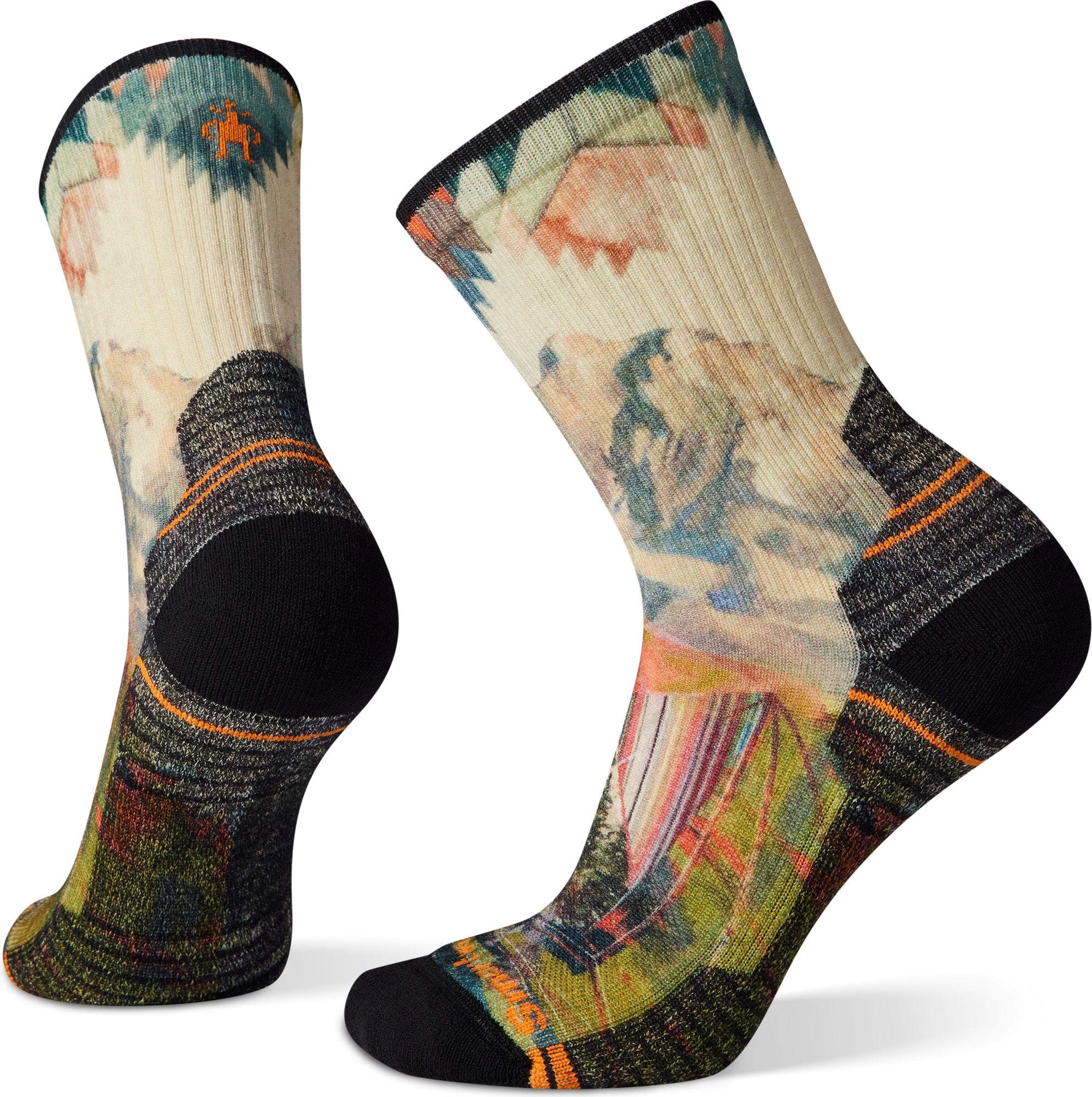 Women's Hike Light Cushion Mountain Print Crew Natural - Image 2