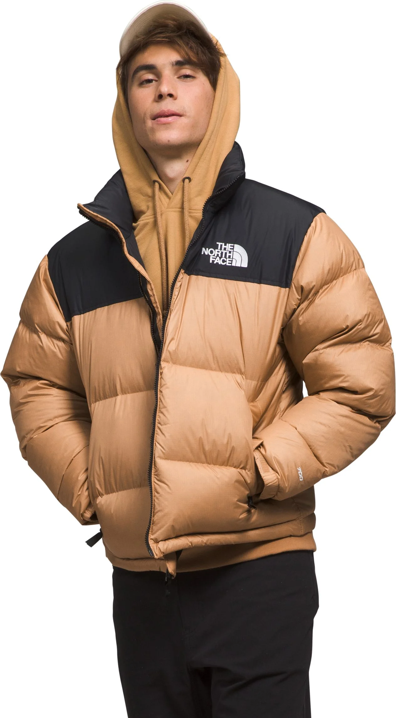 Men's 1996 Retro Nuptse Jacket Almond Butter TNF Black - Image 2