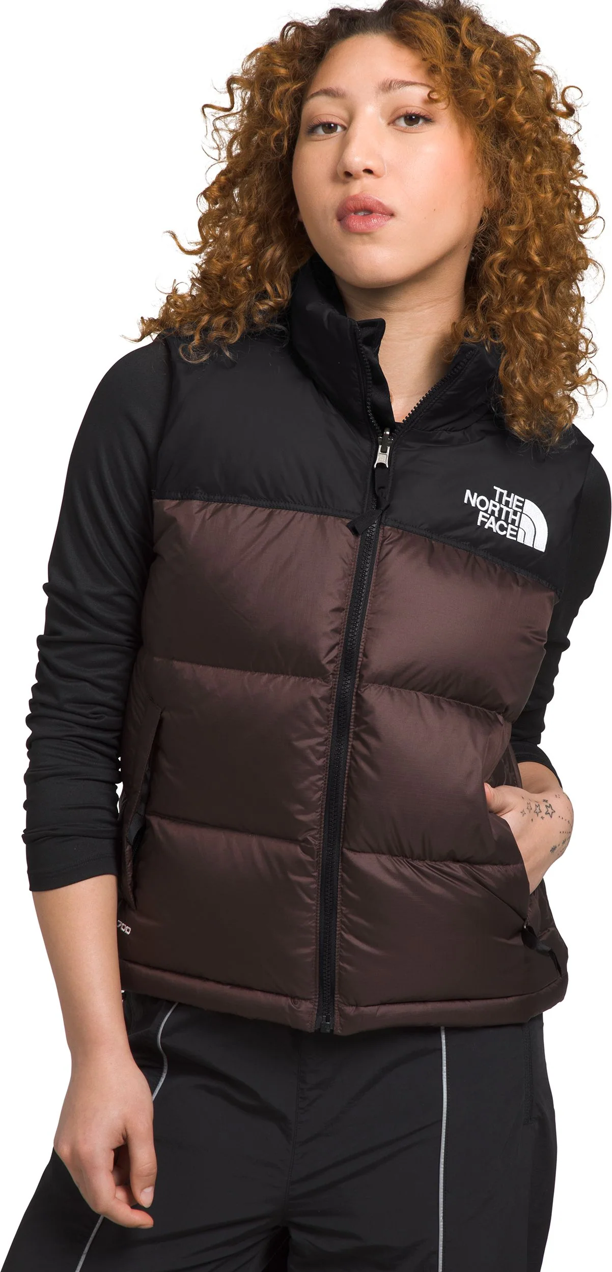 Women's 1996 Retro Nuptse Vest Coal Brown TNF Black