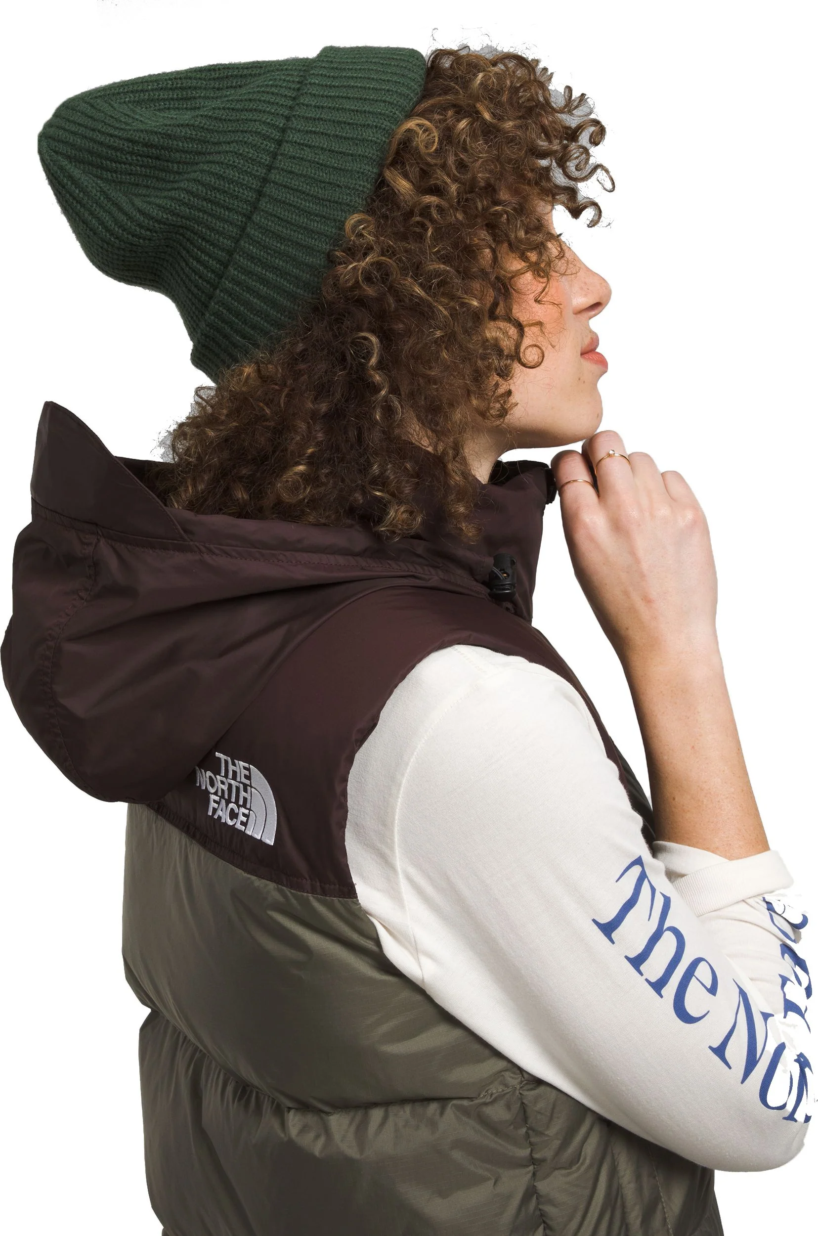 Women's 1996 Retro Nuptse Vest New Taupe/Coal Brown - Image 4