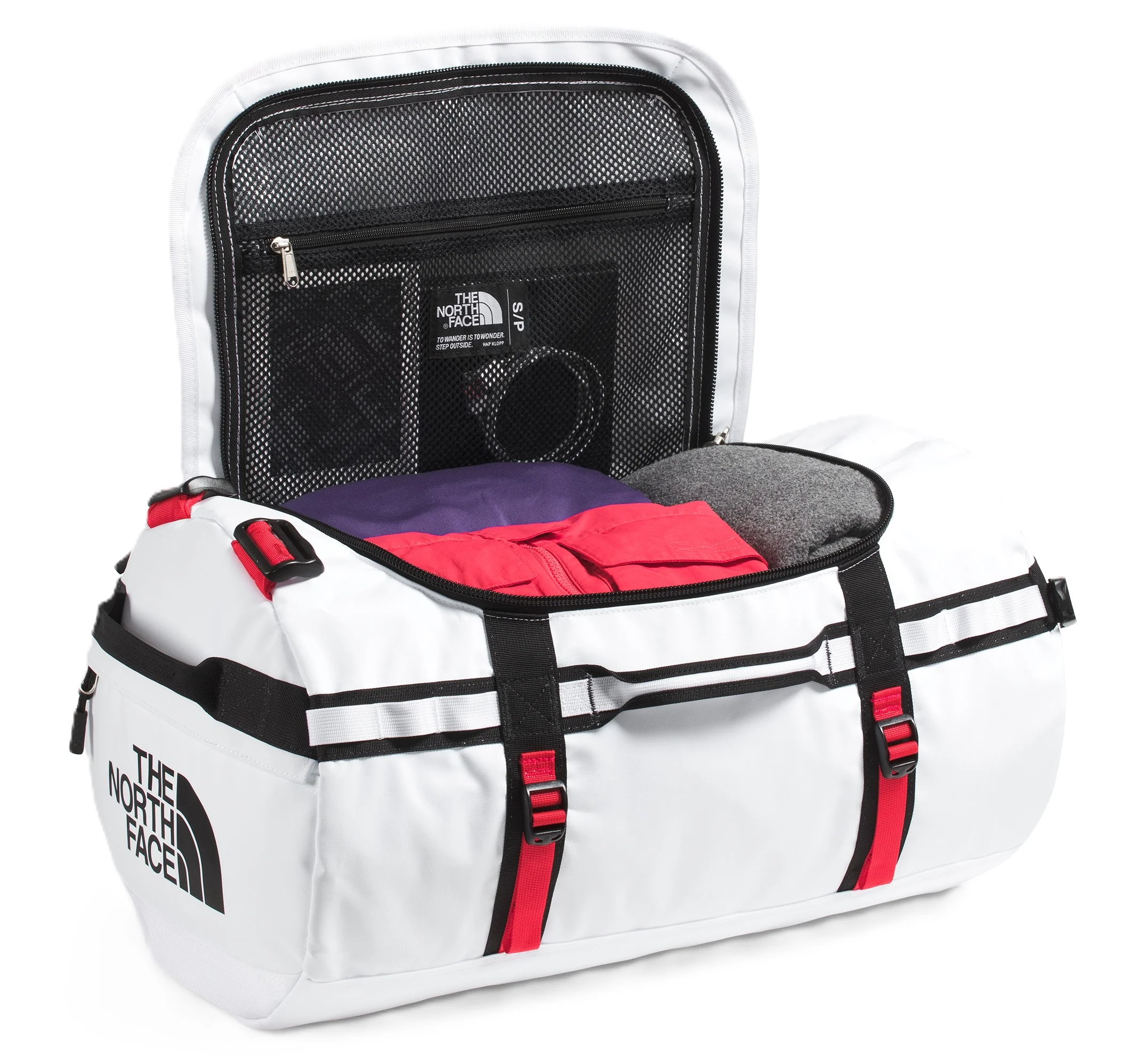 Base Camp Duffel S TNF White/Tnf Black/Elevation Red - Image 3