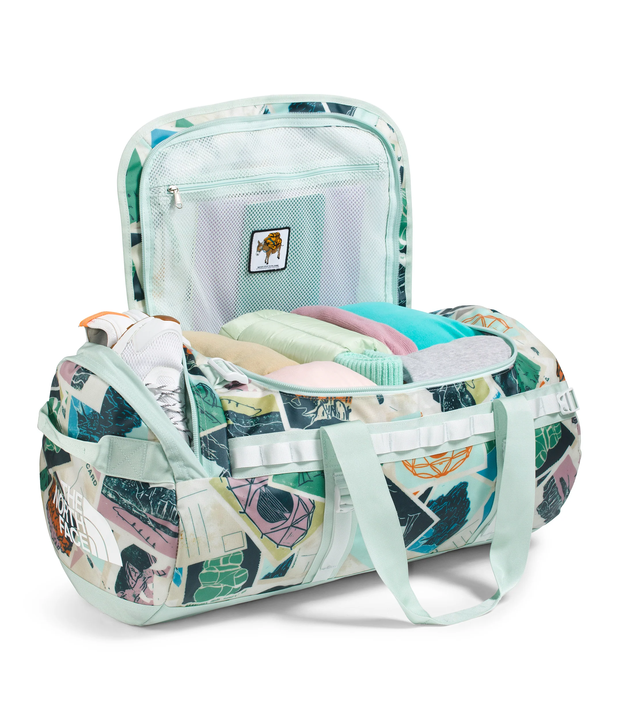 Base Camp Duffel M Opal Frost TNF Postcards Print/Opal Frost/Pearl Stone - Image 2