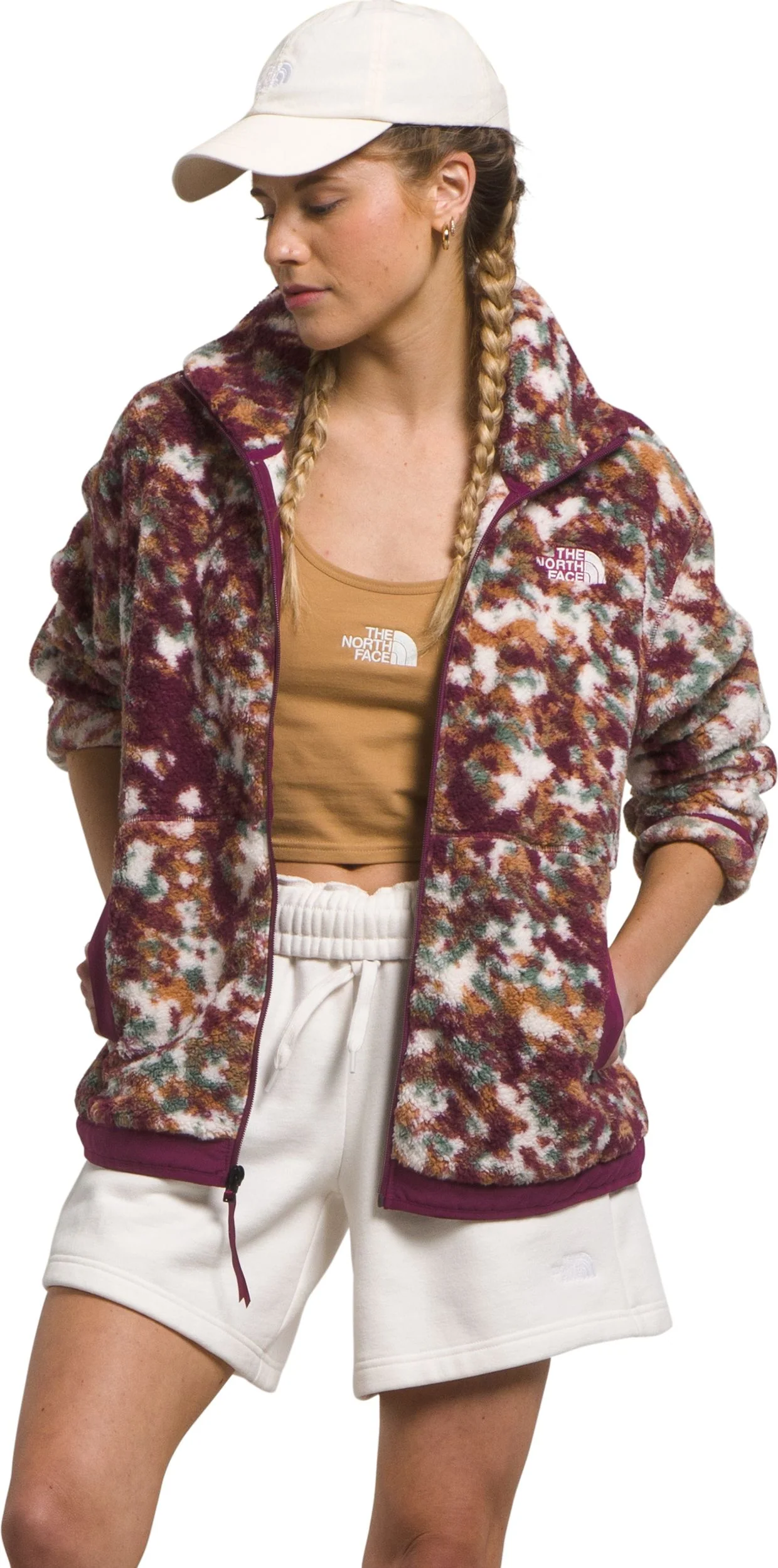 Women's Campshire Fleece Jacket Boysenberry Velocity Texture Print