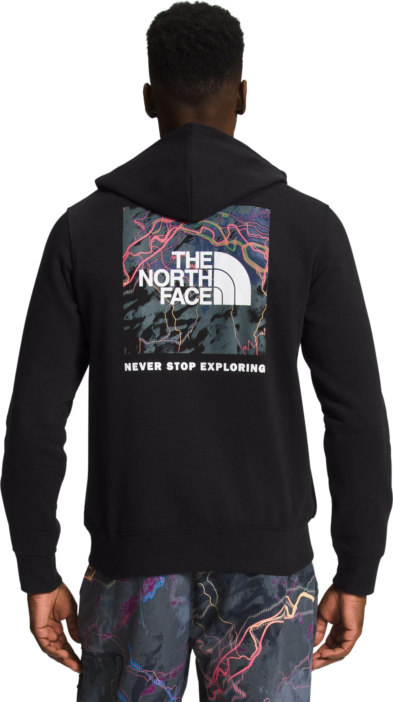 M Box Nse Pullover Hoodie TNF Black TNF Black Trail Glow Print - Image 2