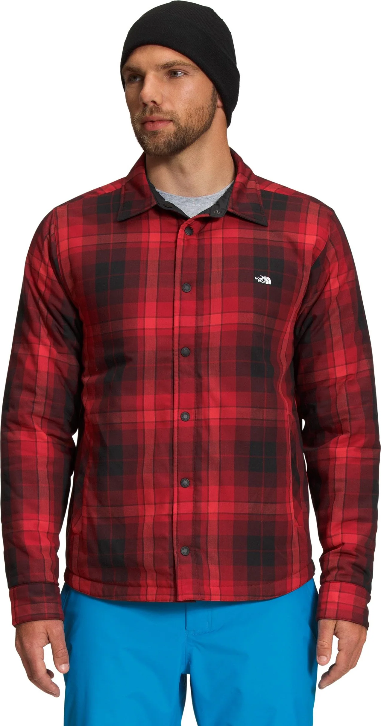 Men's Fort Point Insulated Flannel TNF Red Large Icon Plaid 2 - Image 3