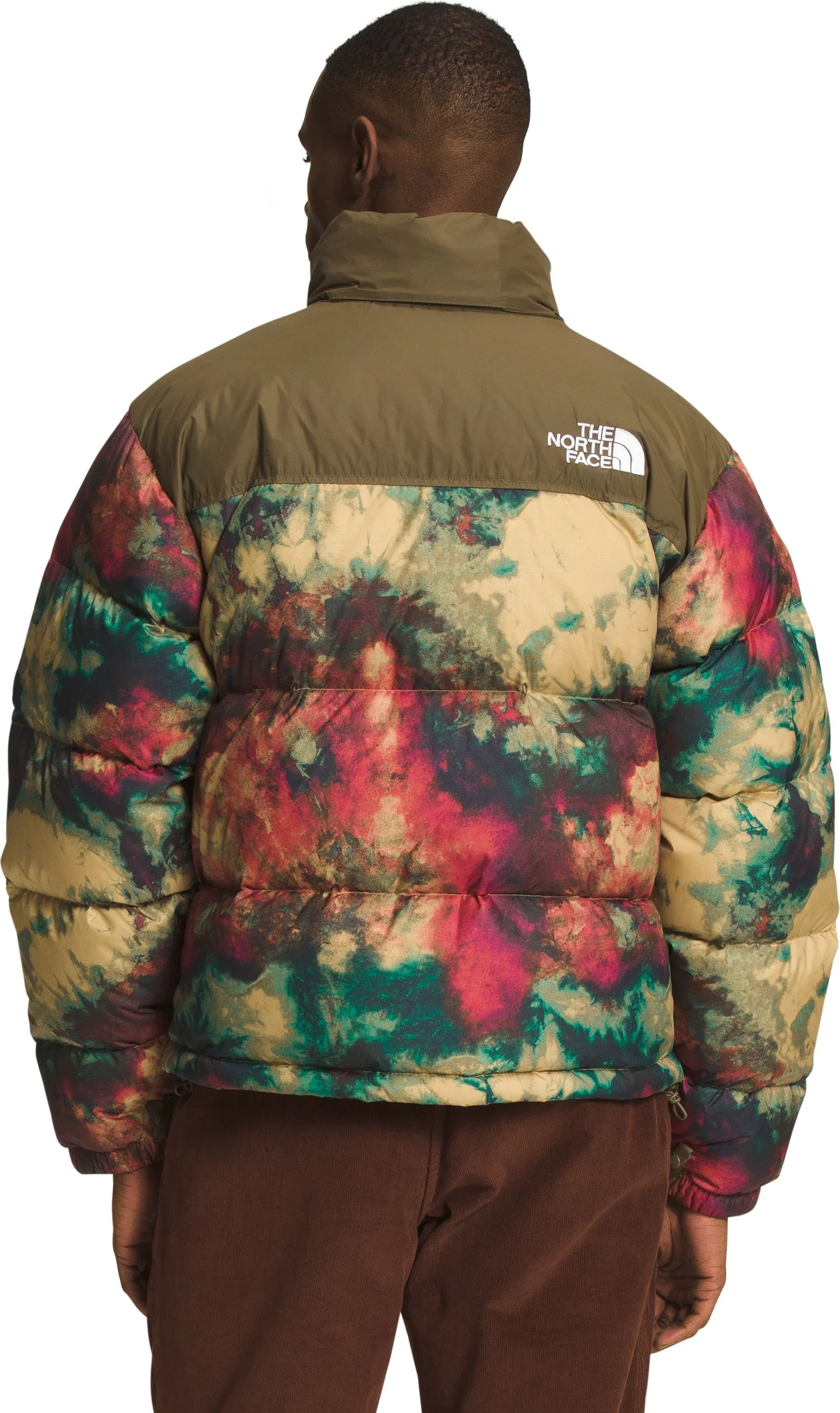 Men's Printed 1996 Retro Nuptse Jacket Antelope Tan Ice Dye Print - Image 3
