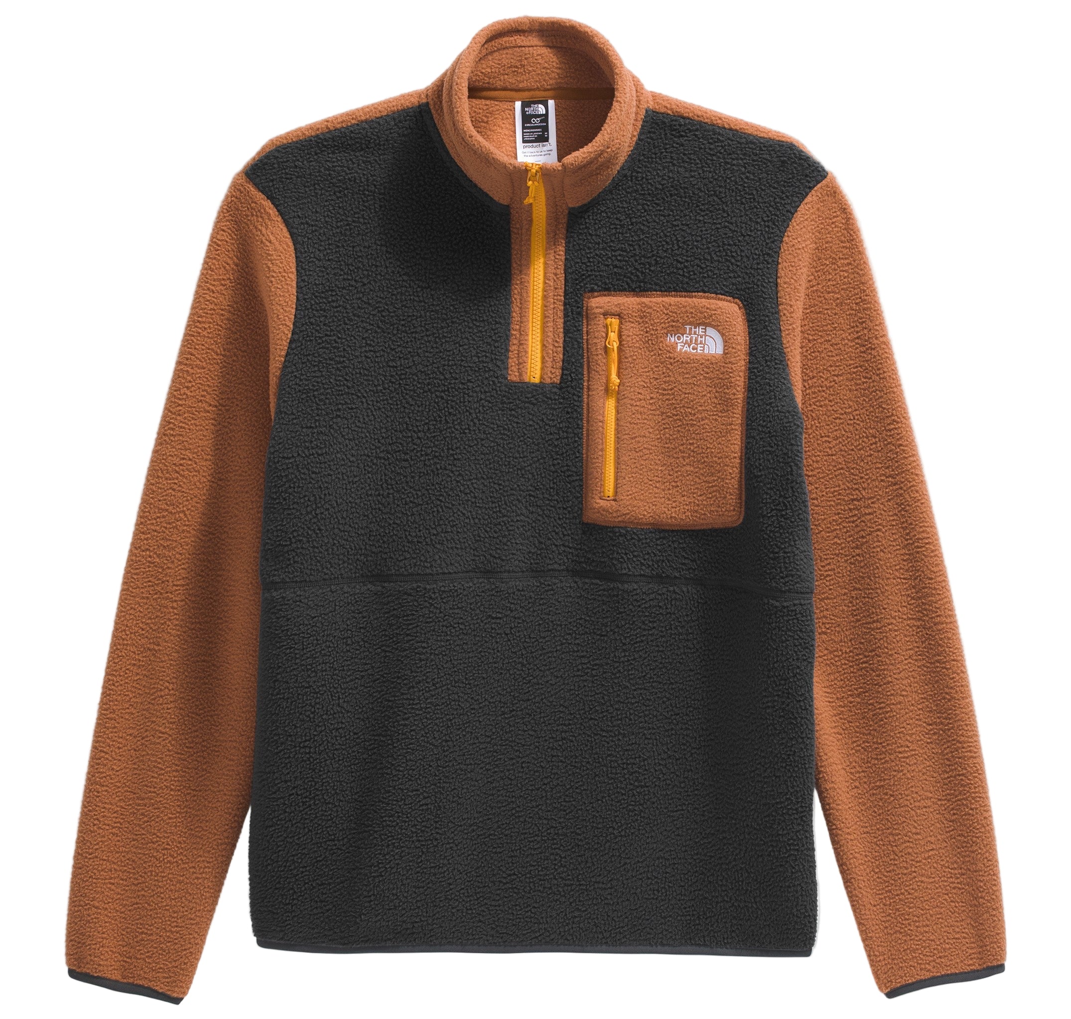Men's Yumiori ¼ Zip Asphalt Grey/Burnt Umber/Summit Gold - Image 2