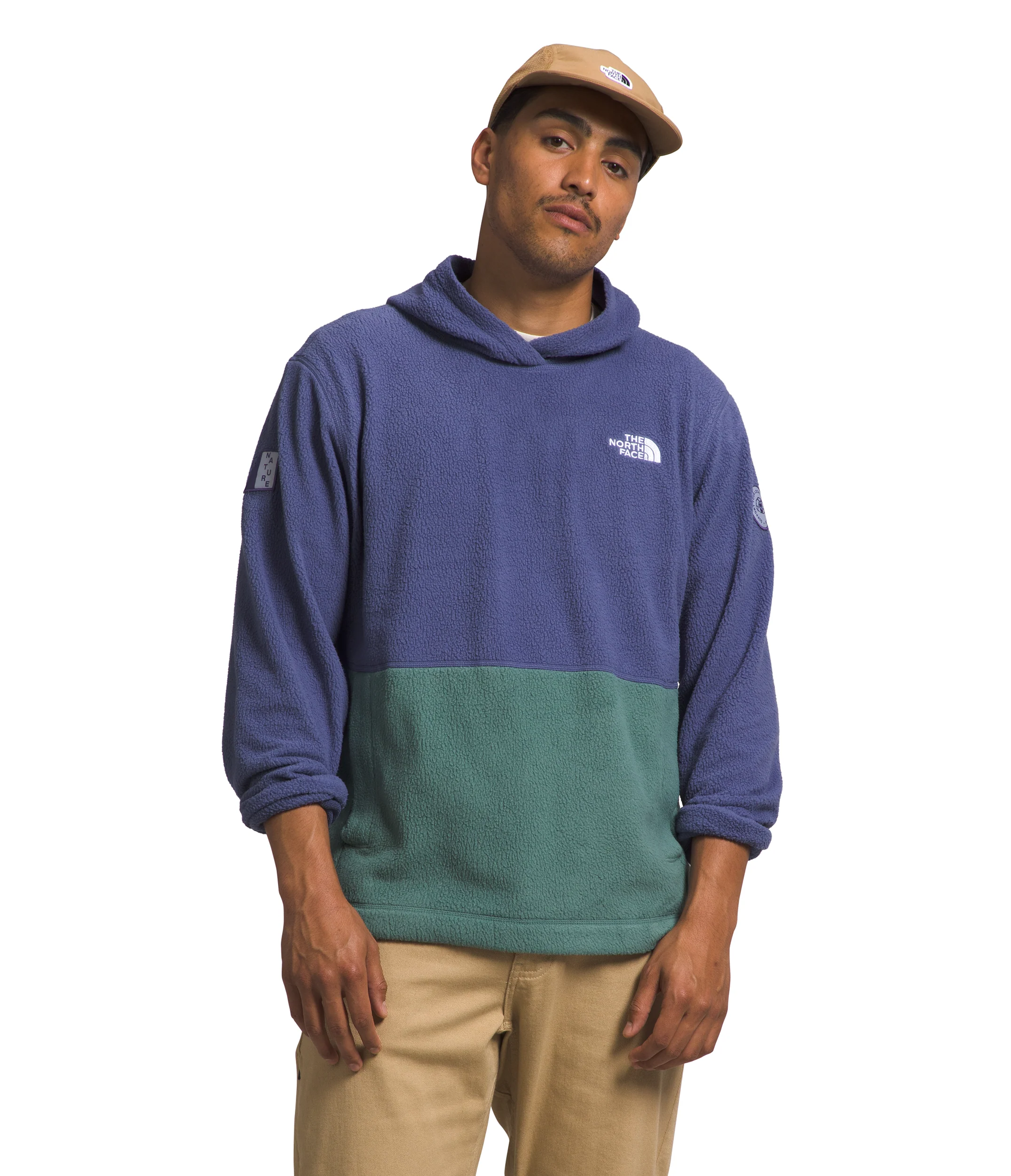 Men's Pali Pile Fleece Hoody Cave Blue Dark Sage Mandarin