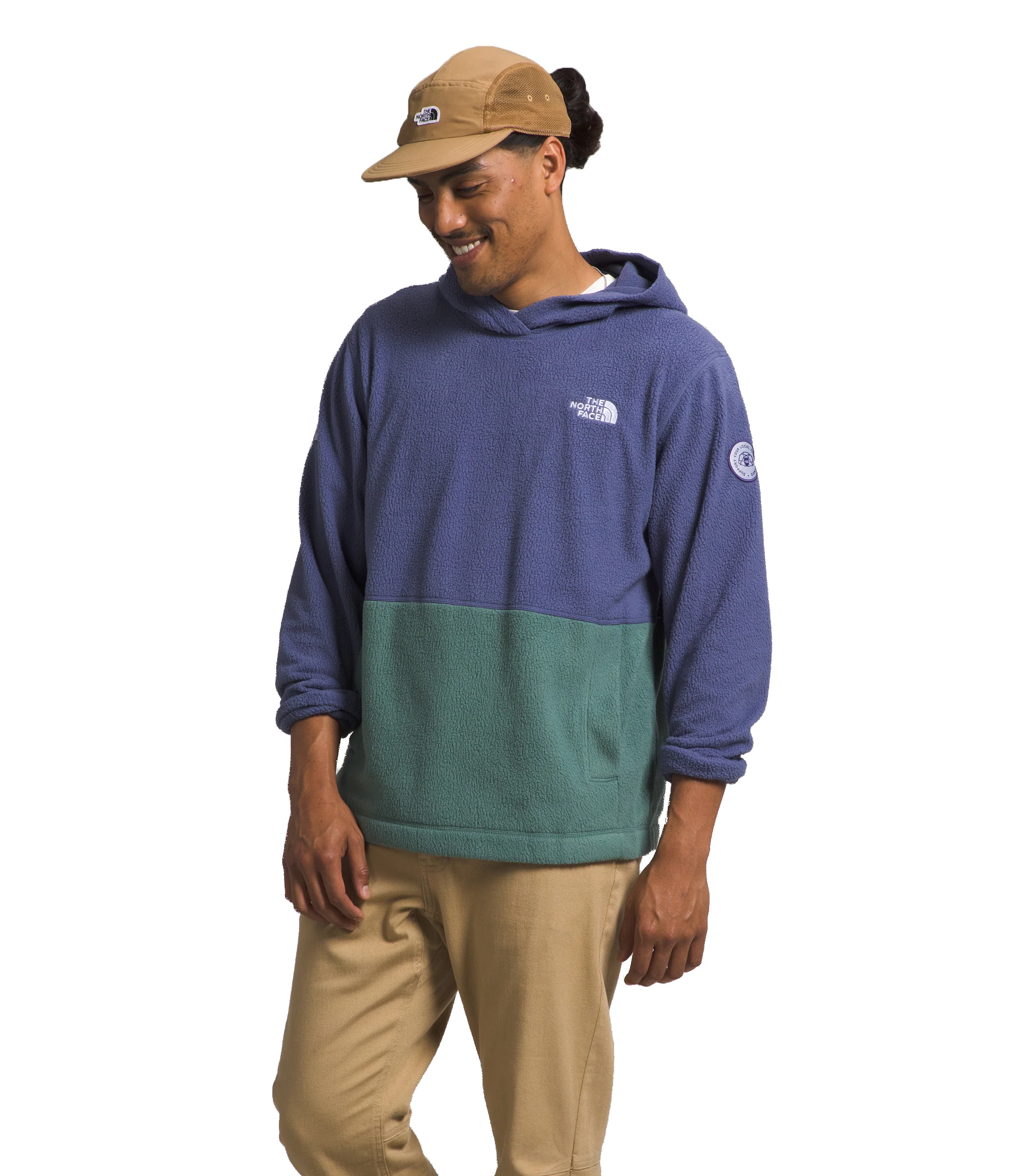 Men's Pali Pile Fleece Hoody Cave Blue Dark Sage Mandarin - Image 2