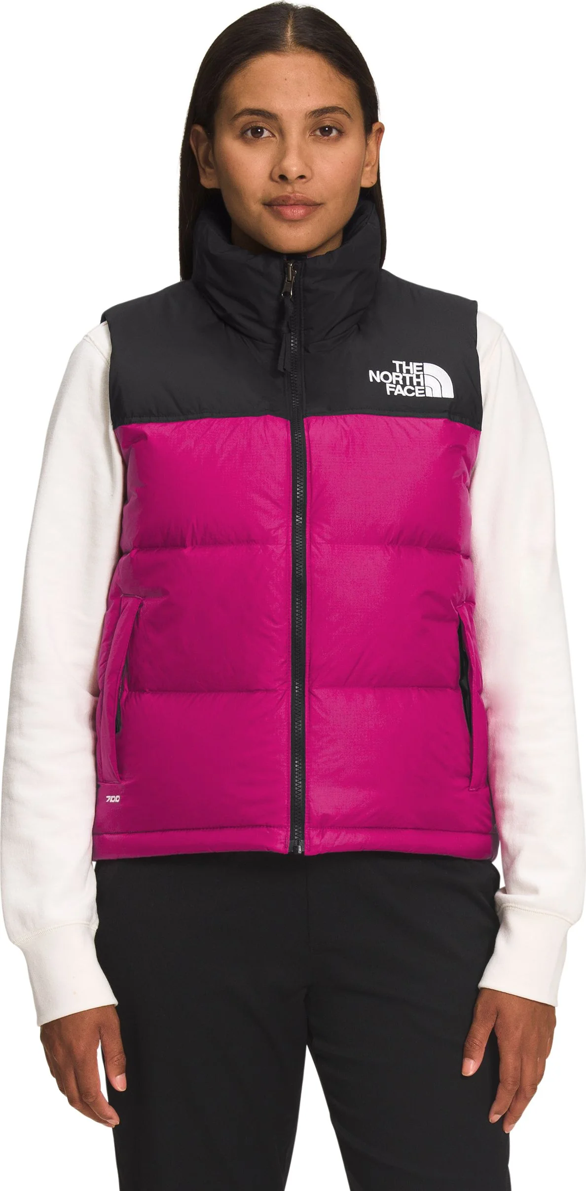 W 1996 Retro Nuptse Vest Fuschia Pink - Image 2