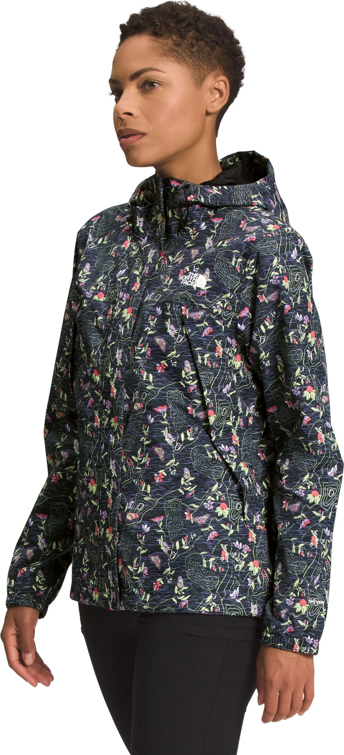 W Antora Jacket TNF Black Print - Image 2