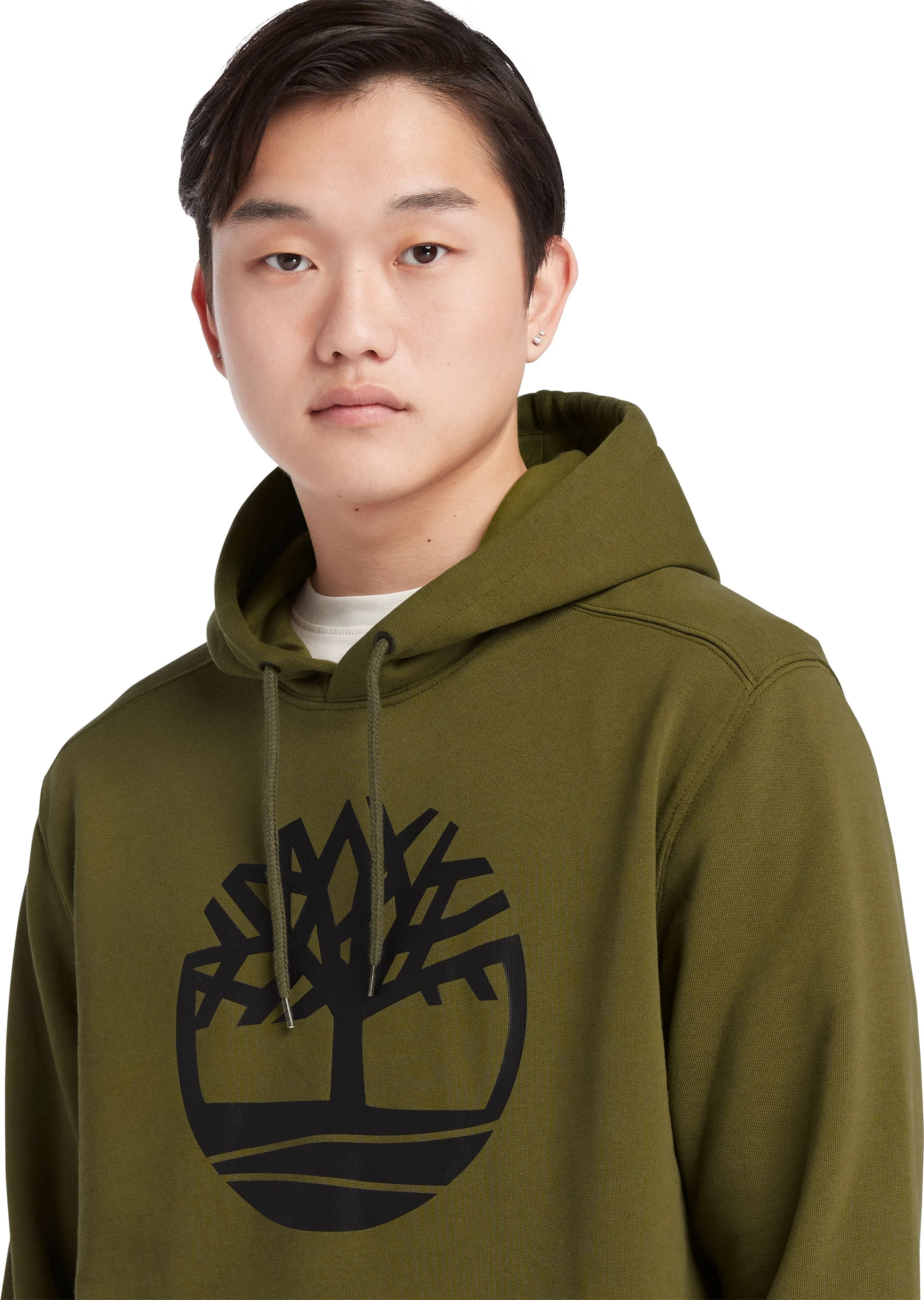Core Tree Logo Pullover Hoodie Olive - Image 4