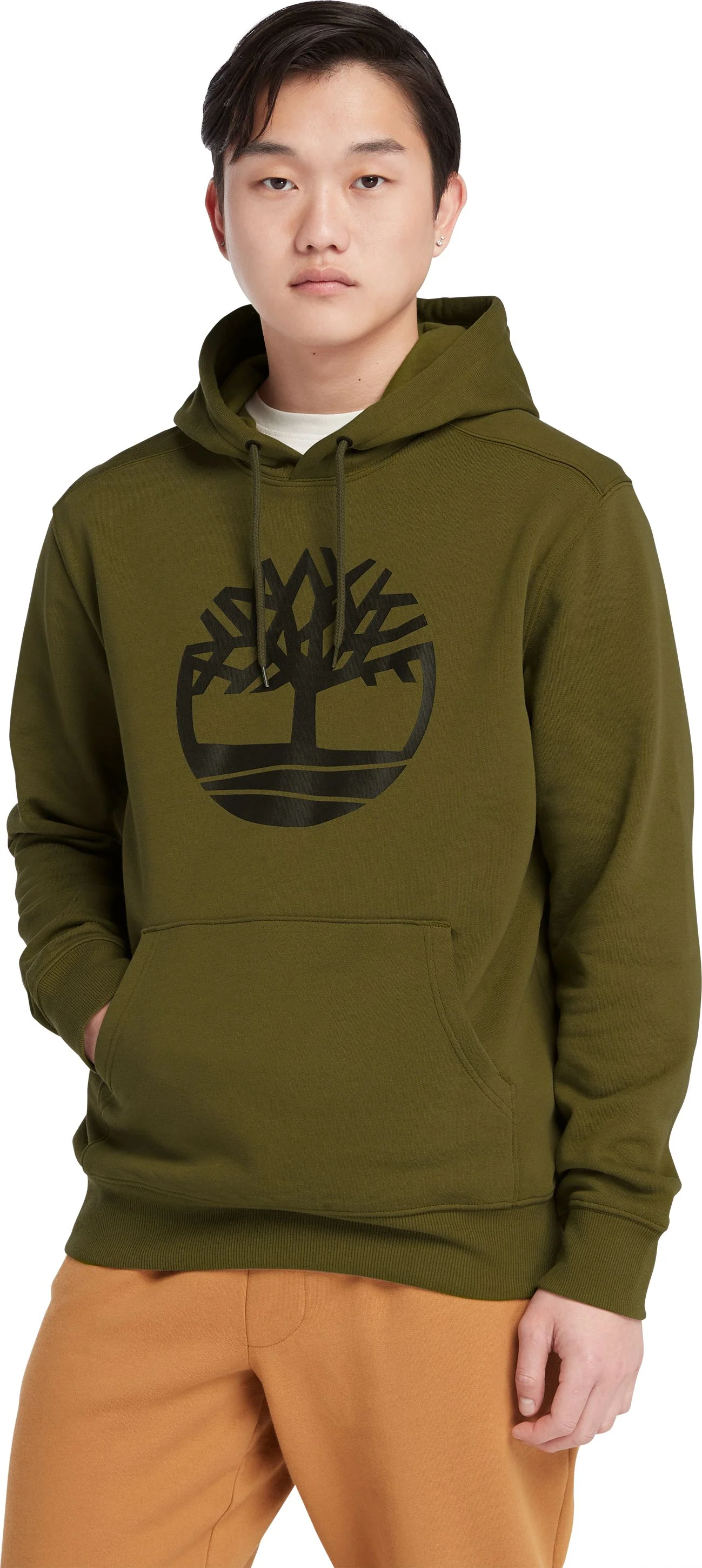 Core Tree Logo Pullover Hoodie Olive - Image 5