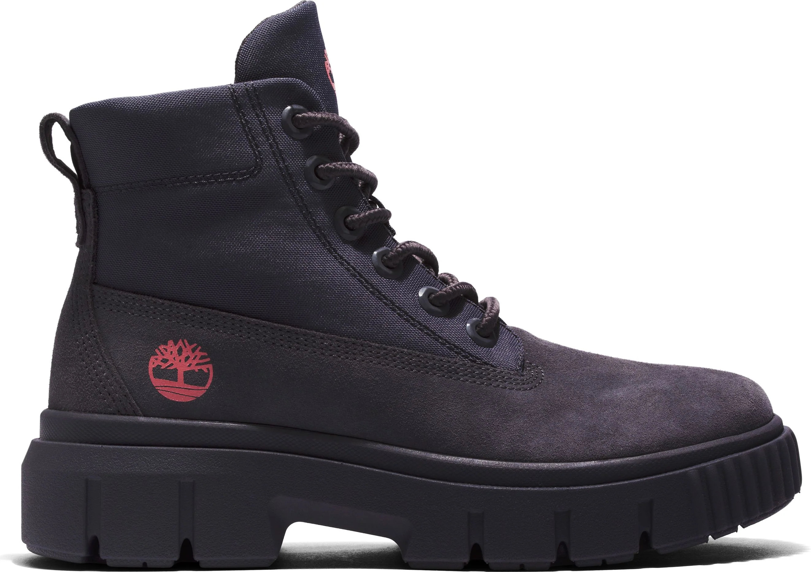 Greyfield Leather And Fabric Boot Dark Grey - Image 2