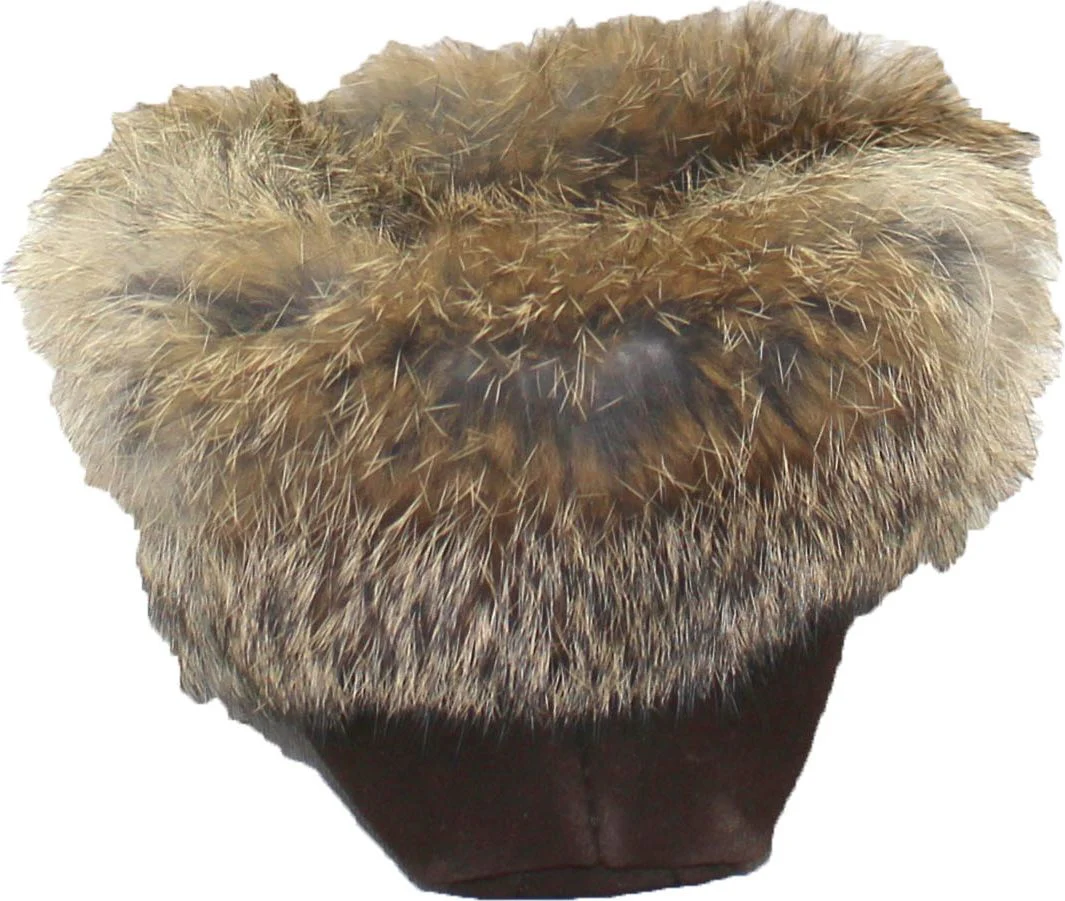 Beaded Mocc With Fur Trim Brown - Image 4