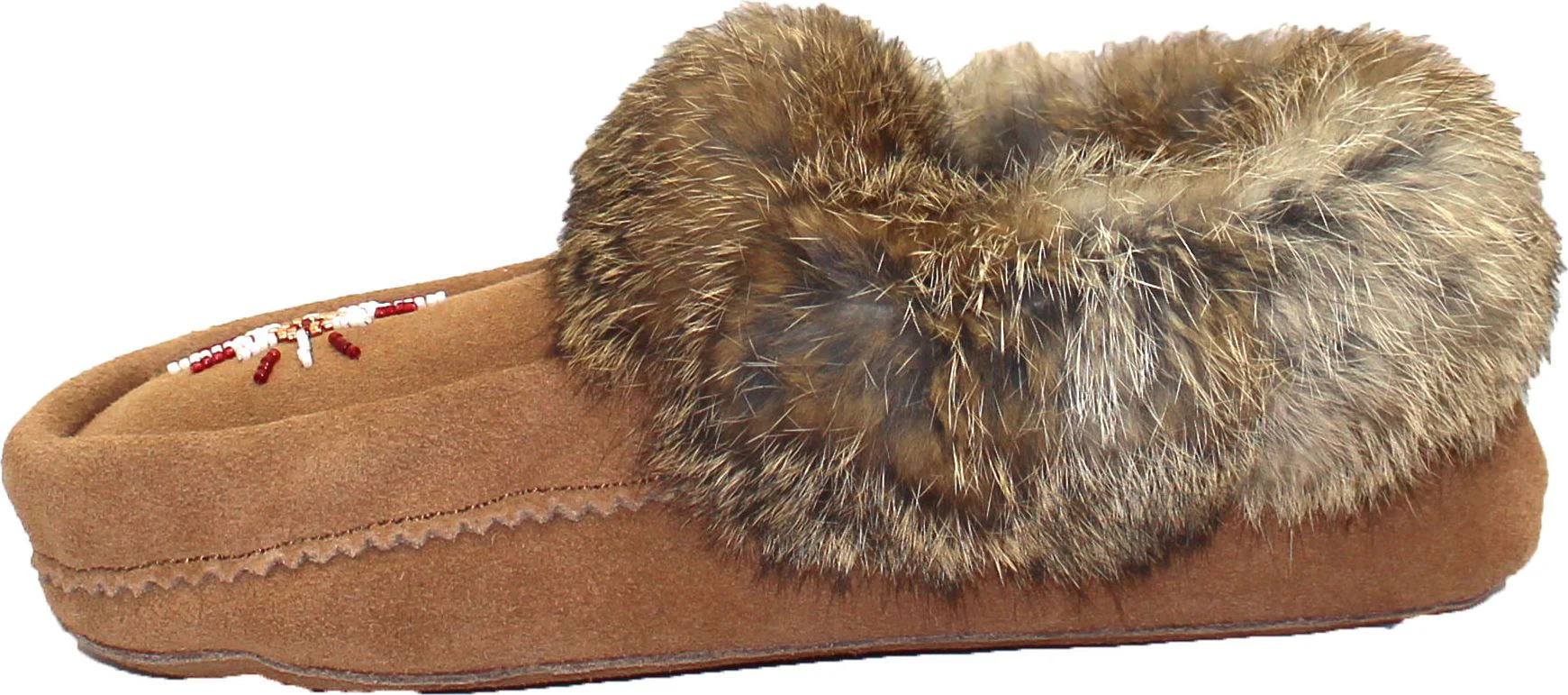 Beaded Mocc With Fur Trim Oak - Image 2