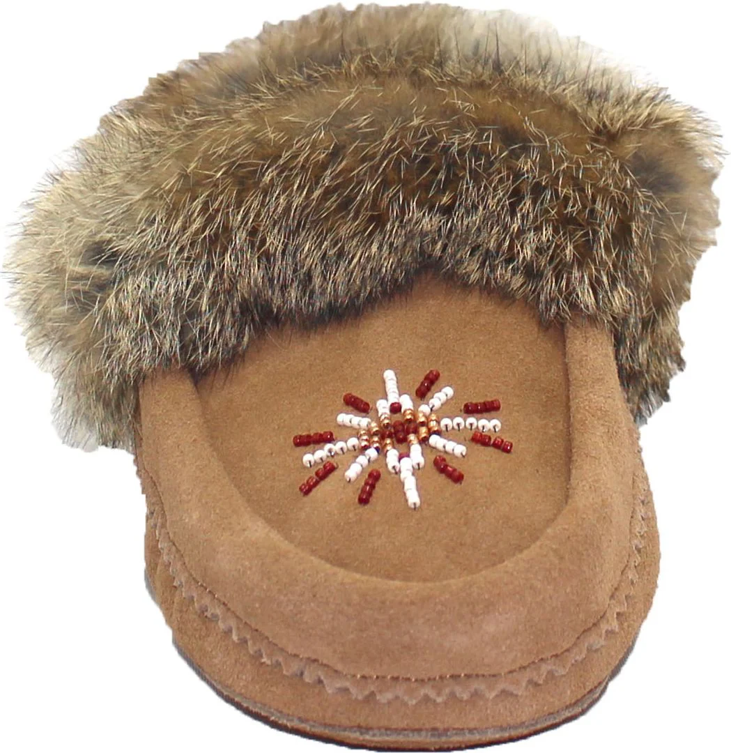 Beaded Mocc With Fur Trim Oak - Image 3