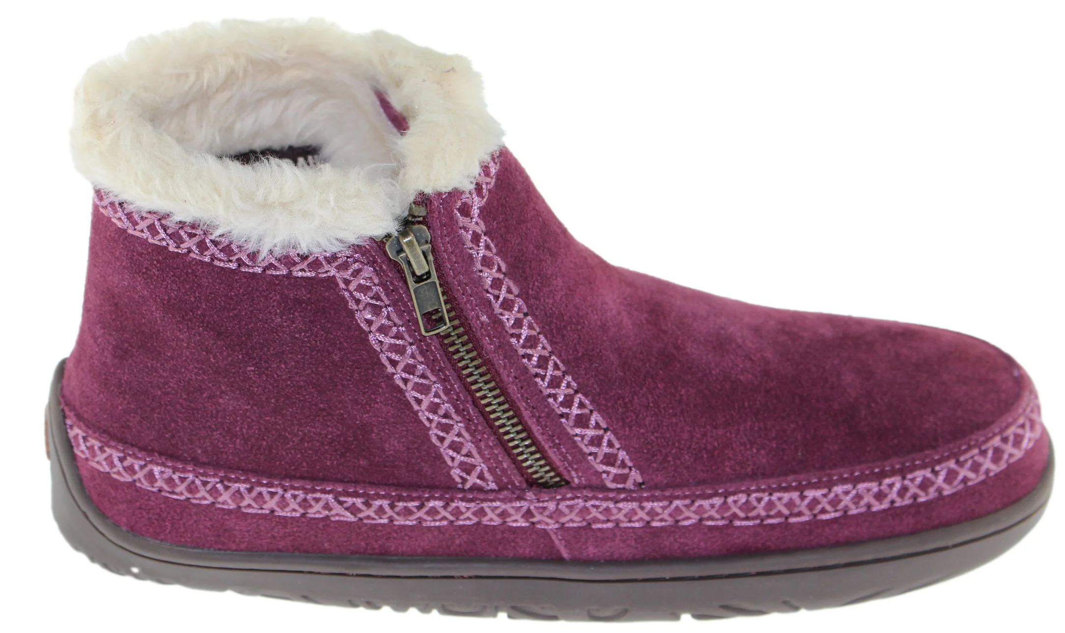 Double Zipper Bootie Burgundy - Image 2