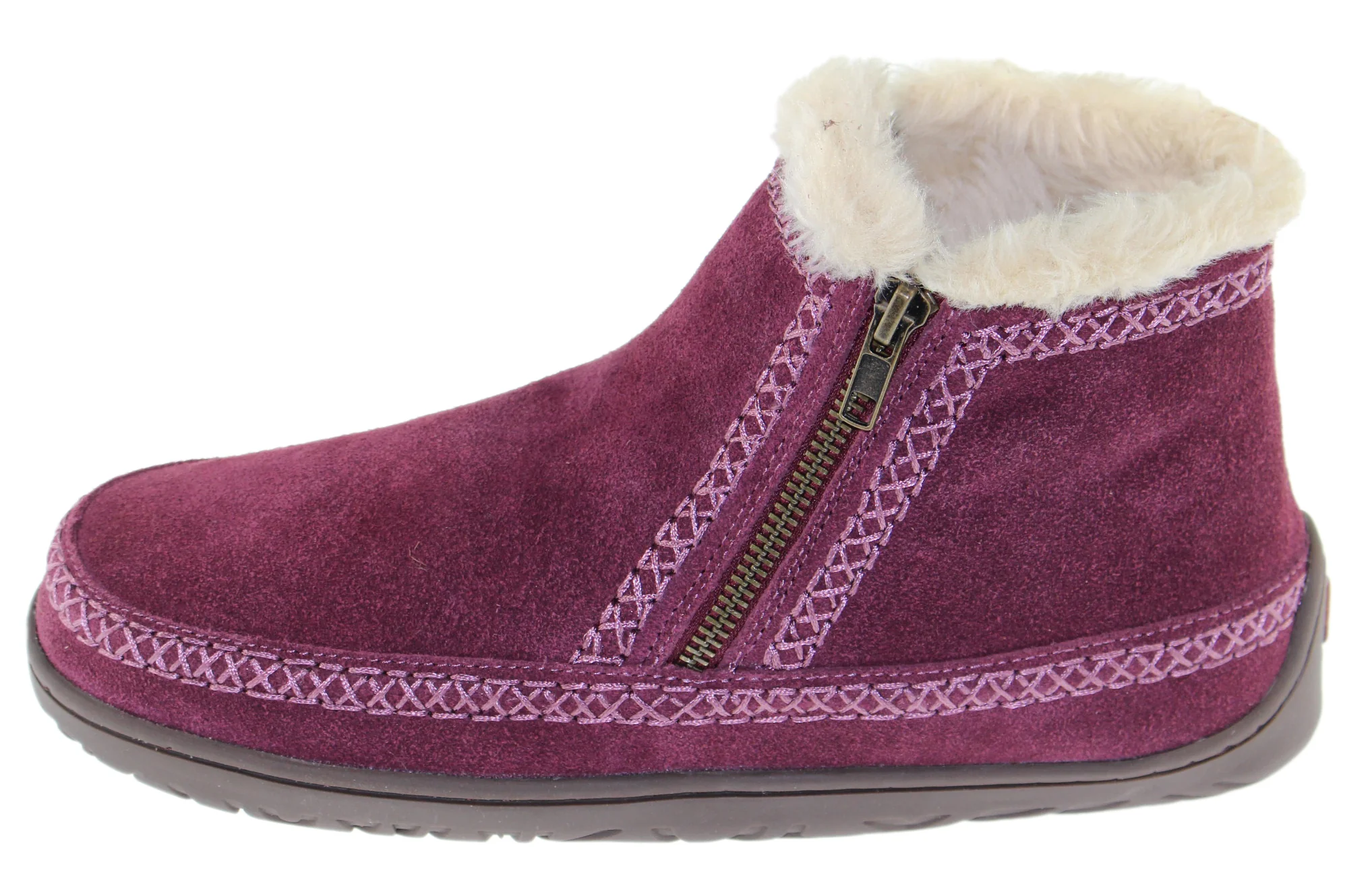 Double Zipper Bootie Burgundy - Image 3