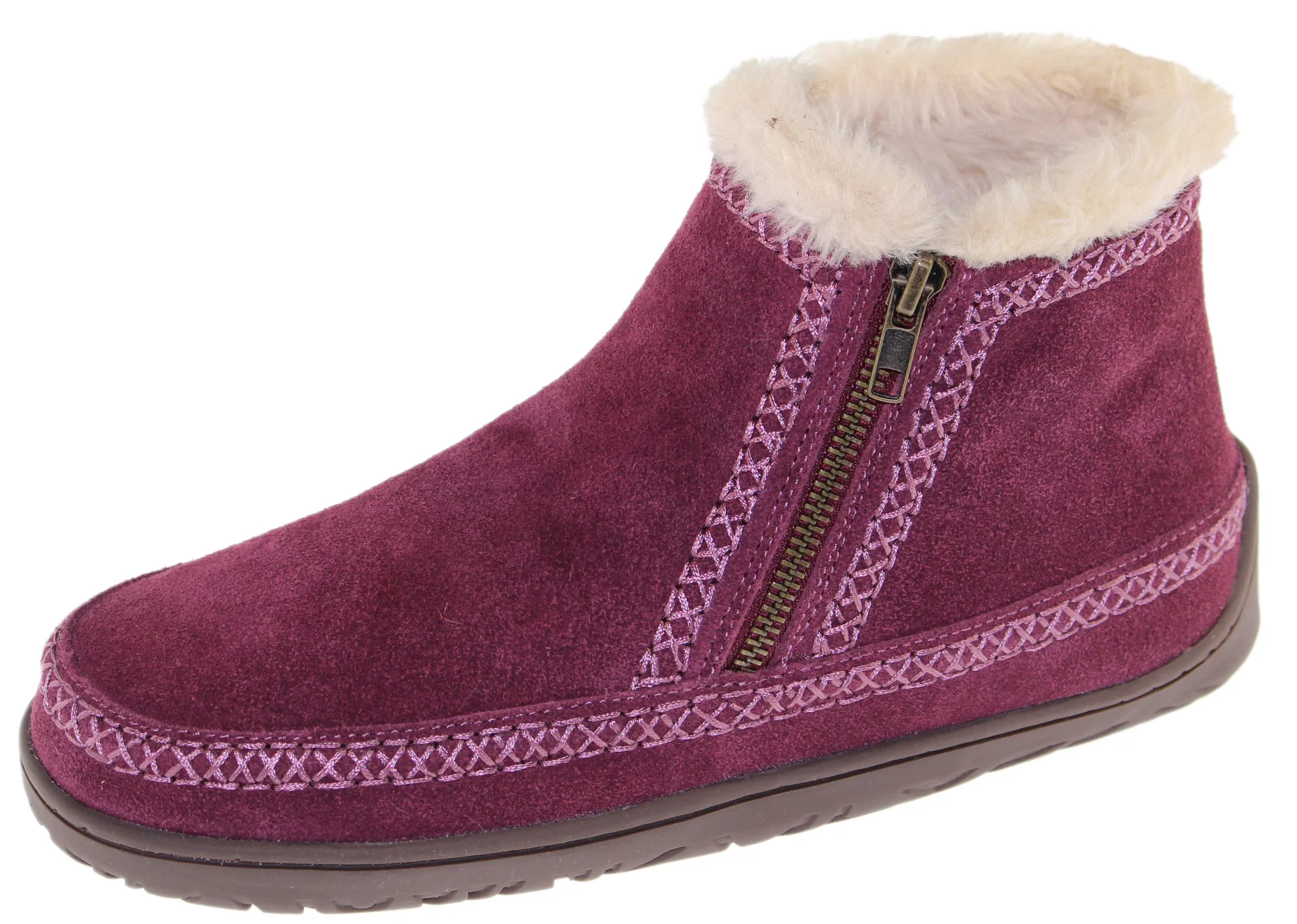 Double Zipper Bootie Burgundy - Image 4