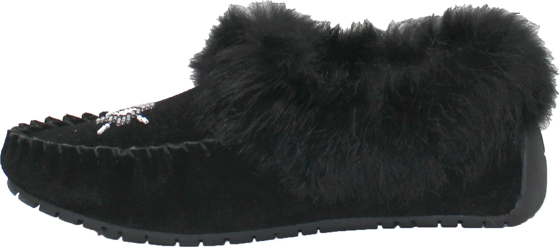 Hard Sole Black Suede Slipper - Image 2