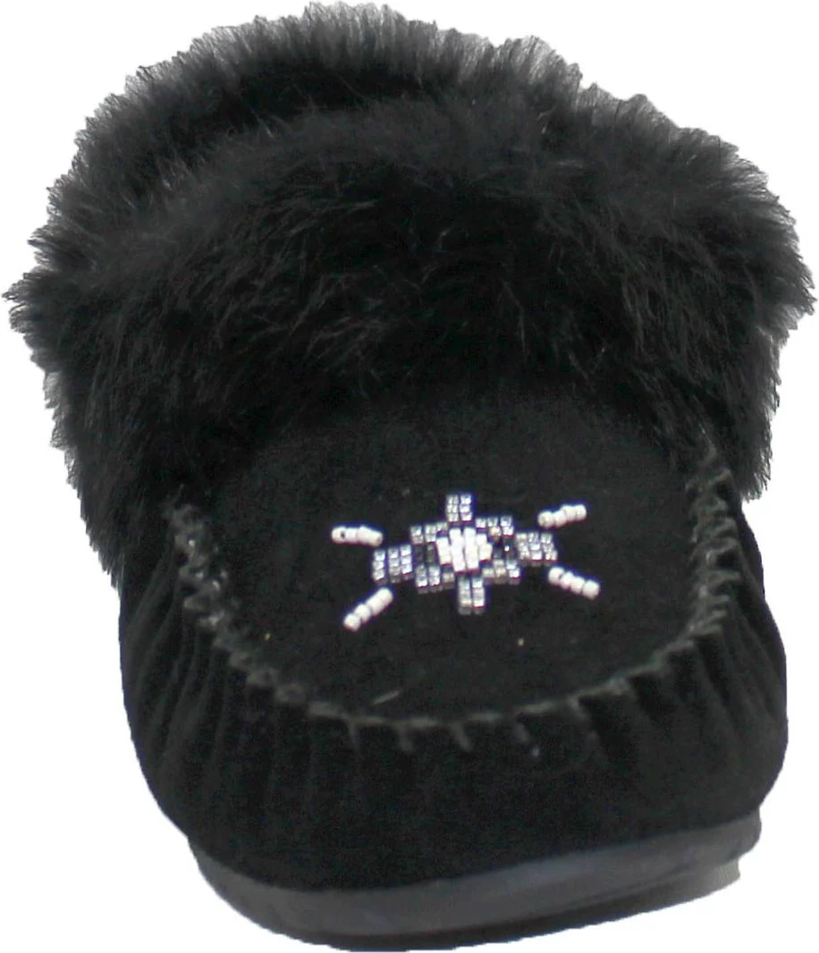 Hard Sole Black Suede Slipper - Image 3