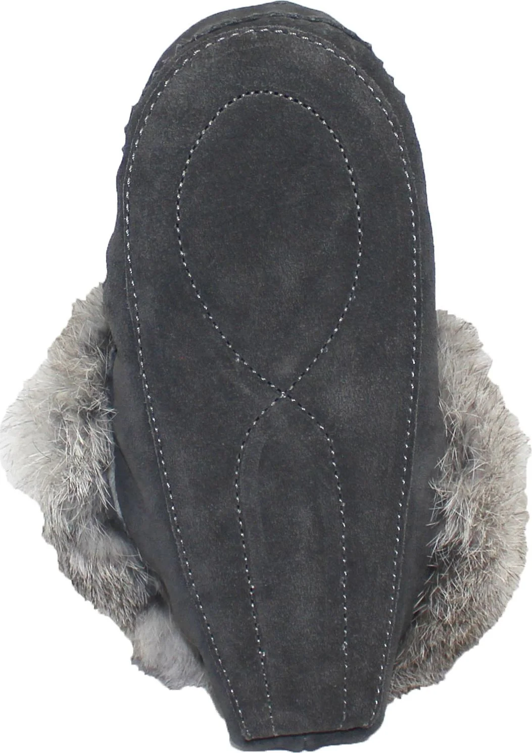 Saskie Charcoal - Kids Beaded Moccasin With Fur - Image 5
