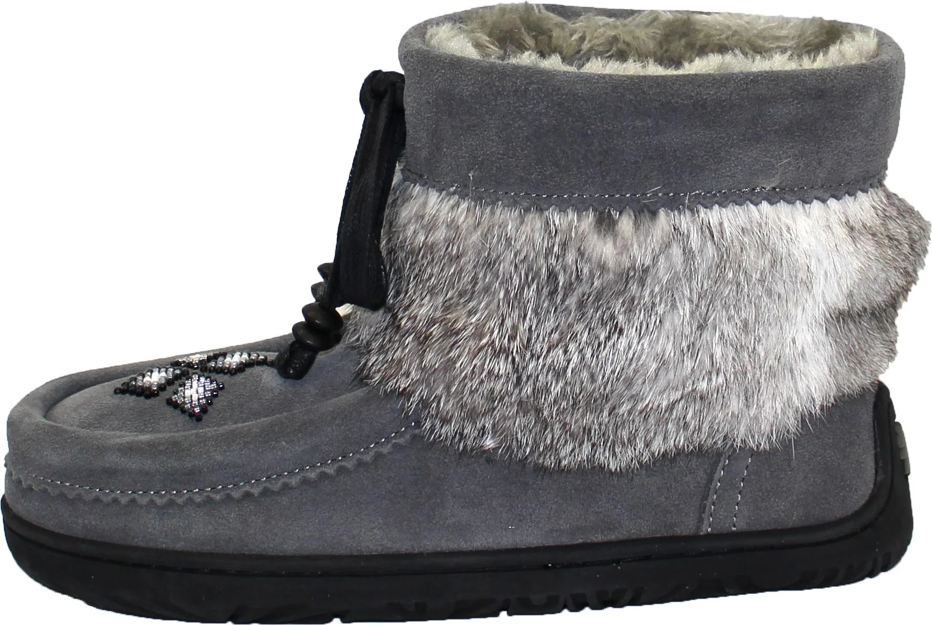 Short Charcoal Suede Mukluk - Image 2
