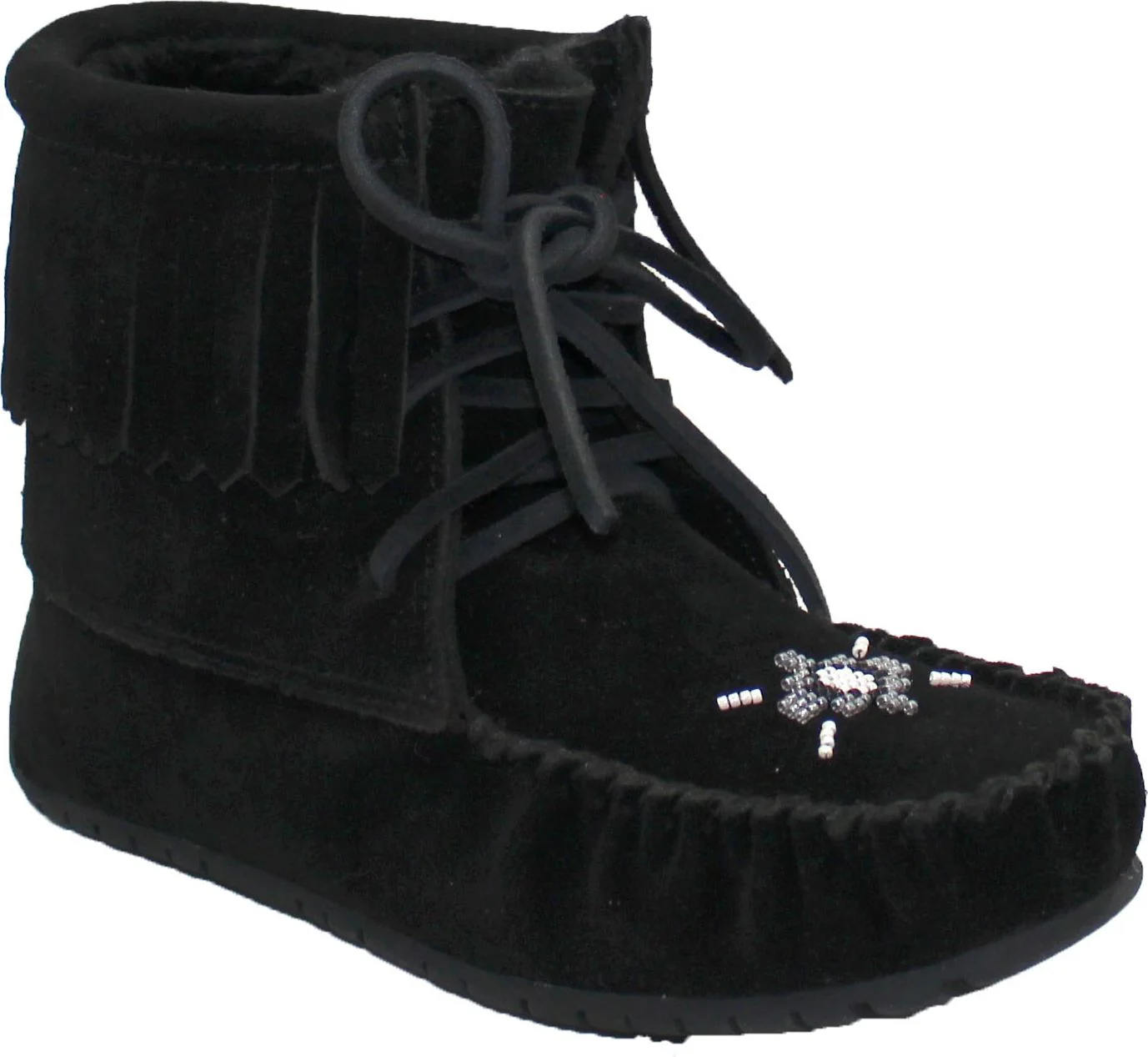 Short Laceup Black Suede Boot
