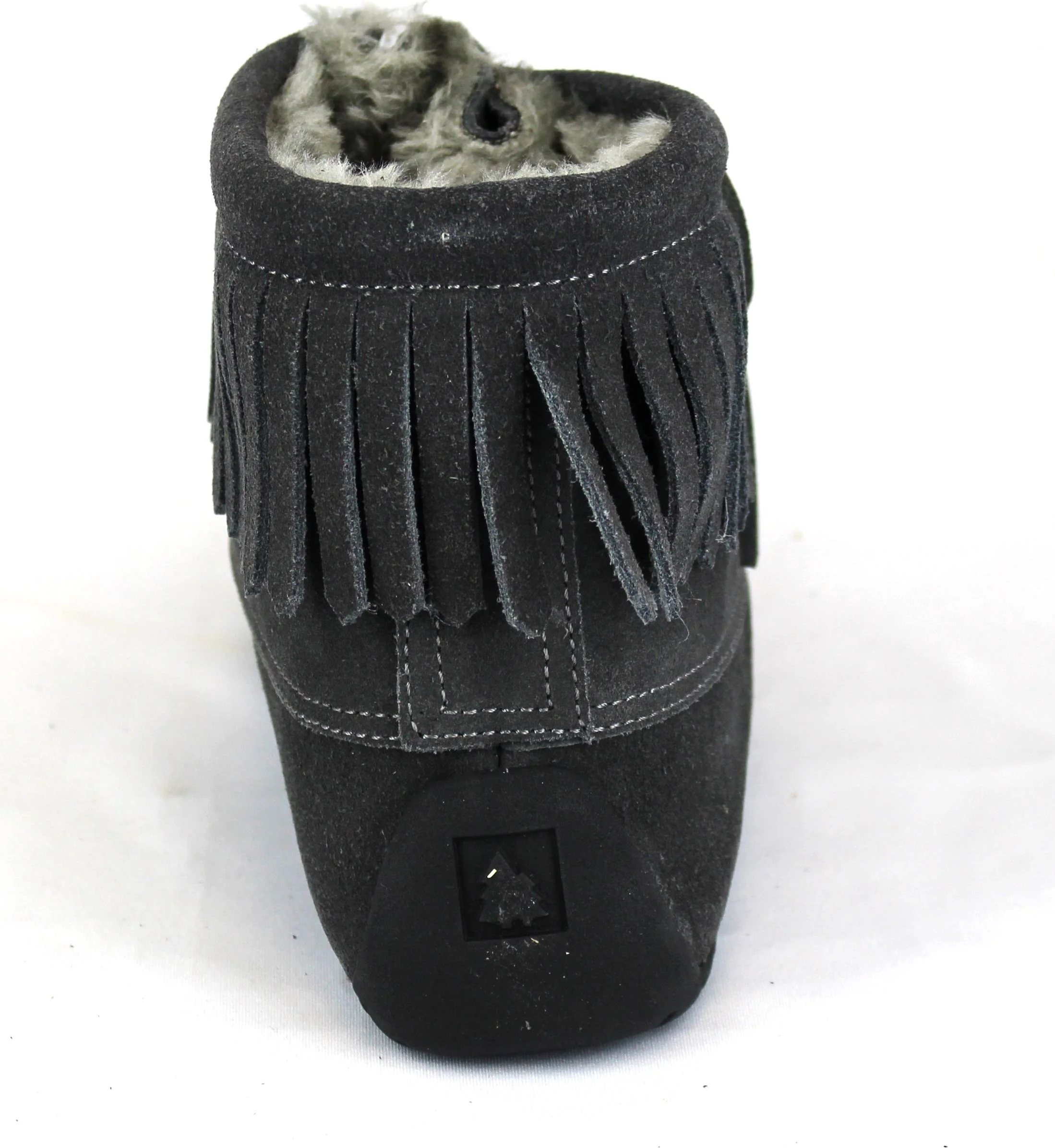Short Laceup Charcoal Suede Boot - Image 4