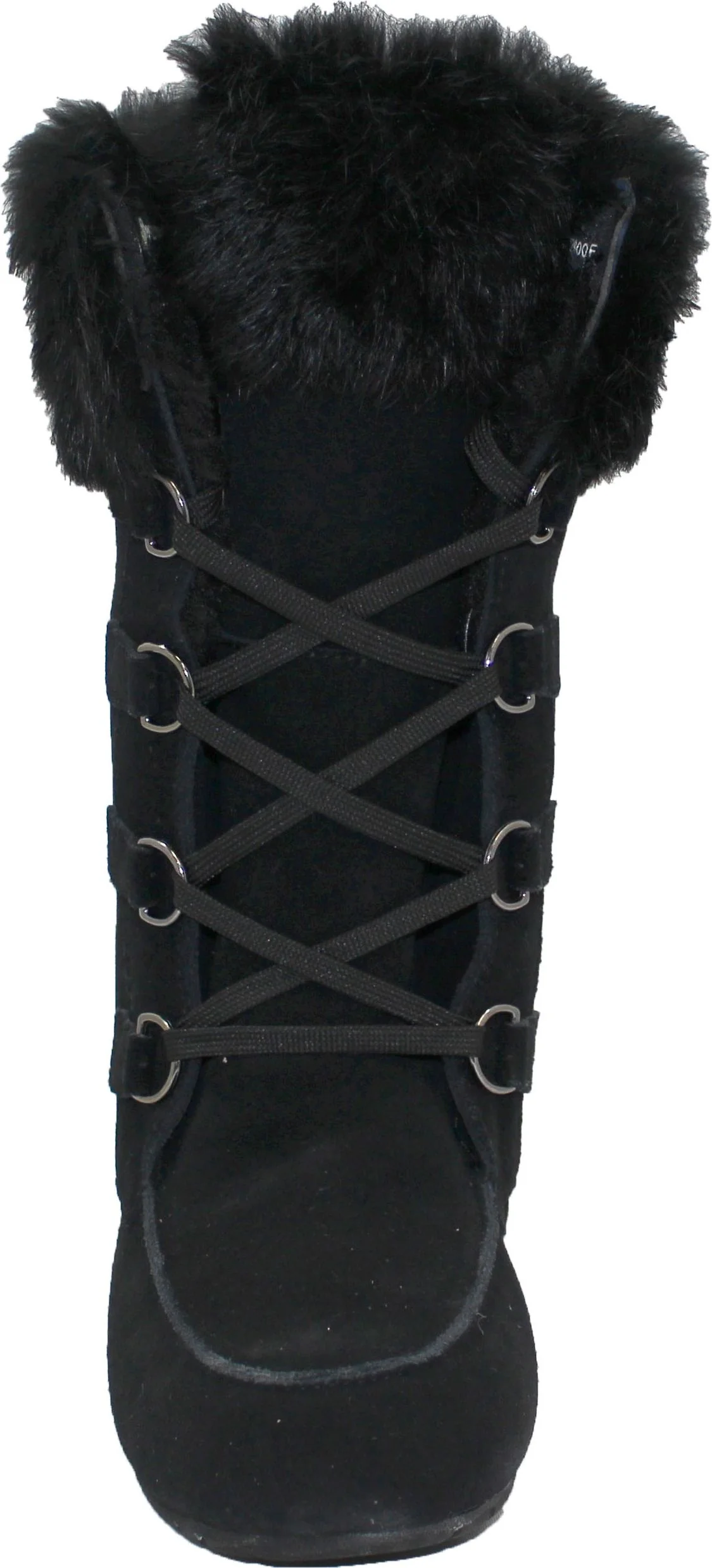 Tall Laceup Black Suede Boot - Image 3