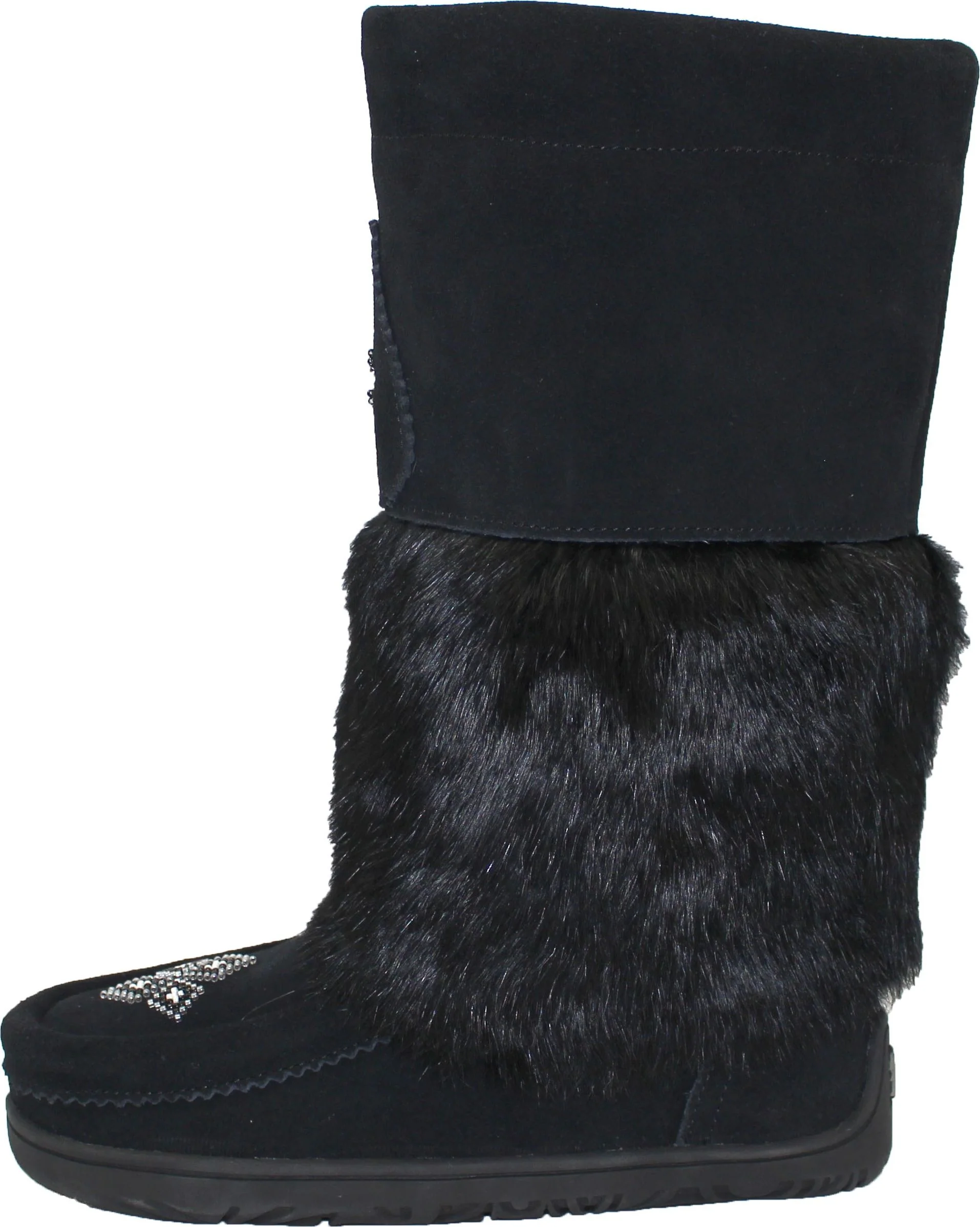 Tall Waterproof Black Suede Mukluk - Image 2